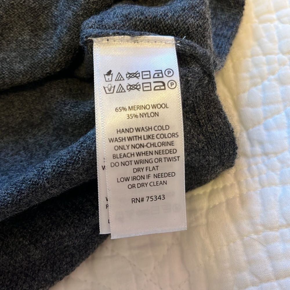 C&C California Merino Wool Pullover Sweater Gray Striped Sz XS Preppy Boho Work - Picture 7 of 8